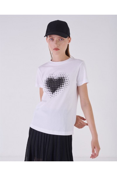 Camiseta corazon con strass | Silvian Heach